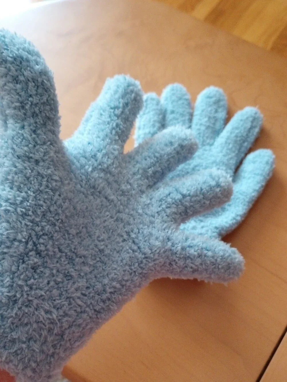 Sears Light Blue Plush Cozy Gloves